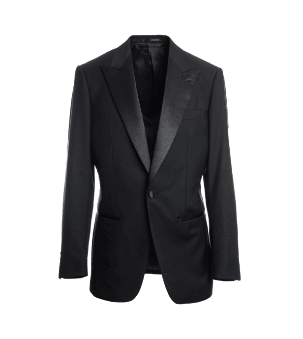 Black Wool Tuxedo Jacket – Custom Fit by He Spoke Style