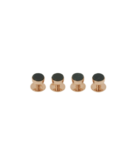 Codis Maya Bloodstone Tuxedo Studs (Rose Gold) - He Spoke Style Shop
