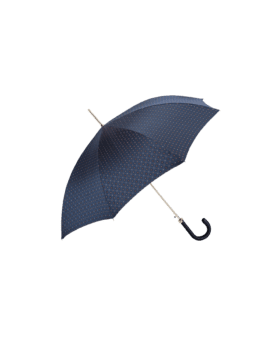 Passotti Ombrelli Navy Tie Print Umbrella With Navy Stitched Leather Handle - He Spoke Style Shop