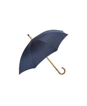Passotti Ombrelli Navy Tie Print Umbrella With Solid Chestnut Handle - He Spoke Style Shop