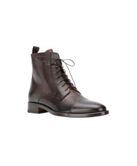 Brown Lace-Up Dress Boots - Scarosso