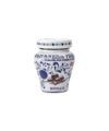 Pitted Amarena wild cherries in syrup in a blue and white decorated 230 g jar, packaging shot