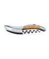 Waiter's corkscrew with olivewood handle, stainless steel worm and foil blade, flat lay