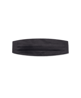 Front view of Black Silk Cummerbund – Custom Fit by He Spoke Style