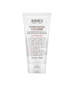 Ultra Facial Cleanser in a white 150 ml squeeze tube with black and red text, product packaging