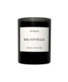 Byredo Bibliotheque scented candle in a black glass vessel with a white label