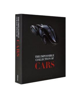 The Impossible Collection of Cars by Assouline, black clothbound book with a Bugatti on the cover