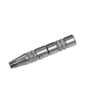 Stainless steel rotary nose and ear hair trimmer with a knurled grip
