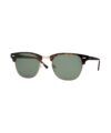 Tortoise acetate browline sunglasses with gold metal rims and green polarized lenses, angled product view