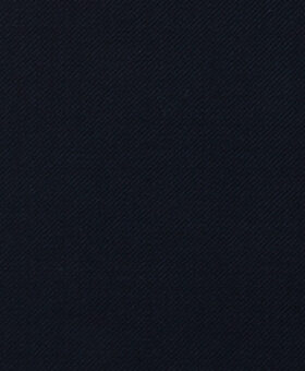 Solid midnight navy wool twill suiting fabric, a close-up swatch