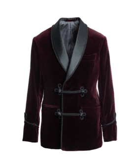 Burgundy Velvet Smoking Jacket – Custom Fit by He Spoke Style