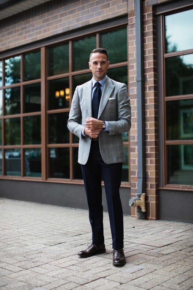 plaid blazer outfit idea