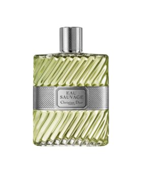 Eau Sauvage eau de toilette in ribbed glass bottle with silver cap and plaque, product shot