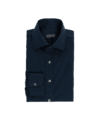 Dark Navy Blue Merino Wool Dress Shirt - He Spoke Style Shop