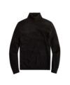 Black cashmere turtleneck sweater with ribbed roll neck and cuffs, flat lay