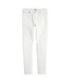 White slim-fit five-pocket denim jeans, flat lay