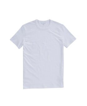 White cotton crew neck short sleeve T-shirt, flat lay