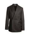 Brown Flannel Double-Breasted Suit Jacket - He Spoke Style Shop