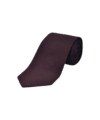 Burgundy grenadine garza grossa silk necktie, rolled flat lay on black