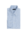 Light blue micro stripe oxford cloth button-down shirt, folded flat lay