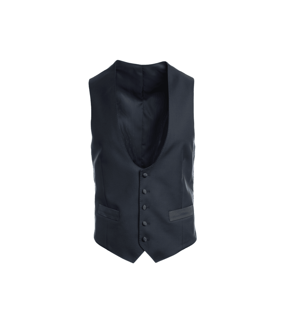 Midnight Navy Blue Tuxedo Vest - He Spoke Style Shop