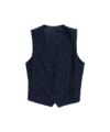 Navy Blue Flannel Narrow Chalk Stripe Vest - He Spoke Style Shop