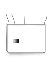 Line drawing of a square French cuff shirt sleeve option, illustrated diagram