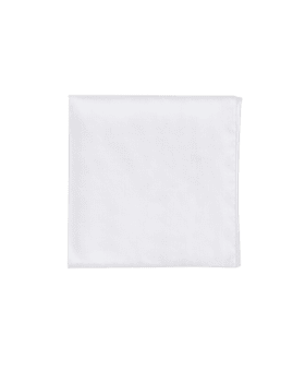 White Poplin Pocket Square – Luxurious 100% Cotton with Hand-Rolled Edges