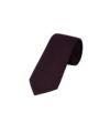 Burgundy wool flannel necktie in solid twill weave, rolled flat lay