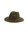 Melesh Classic Belt Buckle Fedora in Olive