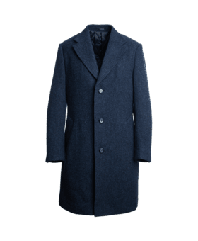 Navy Blue Herringbone Car Coat - He Spoke Style Shop
