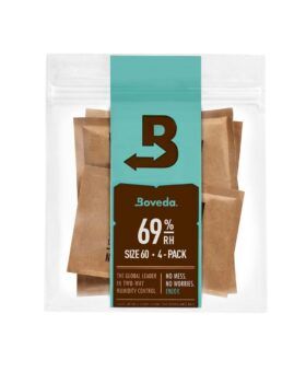 Boveda 69% RH two-way humidity control packs, size 60 four-pack in resealable bag, packaging shot