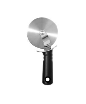 OXO Good Grips stainless steel pizza wheel with a black non-slip handle