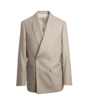 Champagne Double-Breasted Dinner Jacket – Custom Fit by He Spoke Style