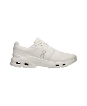 White On Cloudpulse sneaker with CloudTec sole and mesh upper, side view