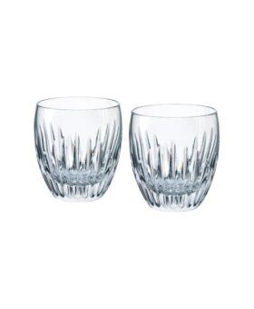 Pair of cut crystal double old fashioned tumblers, front product view
