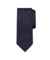 Navy silk repp necktie with a fine diagonal rib, folded flat lay