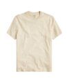Heather ecru cotton crewneck t-shirt with short sleeves, flat lay