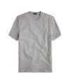 Marled grey cotton crewneck t-shirt with short sleeves, flat lay
