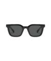 Black acetate square sunglasses with dark polarized lenses, front product view